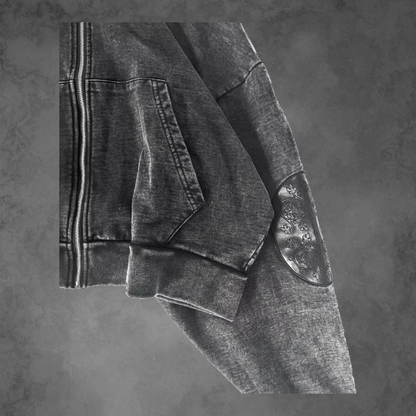 NOIR Gothic Washed Zip Hoodie